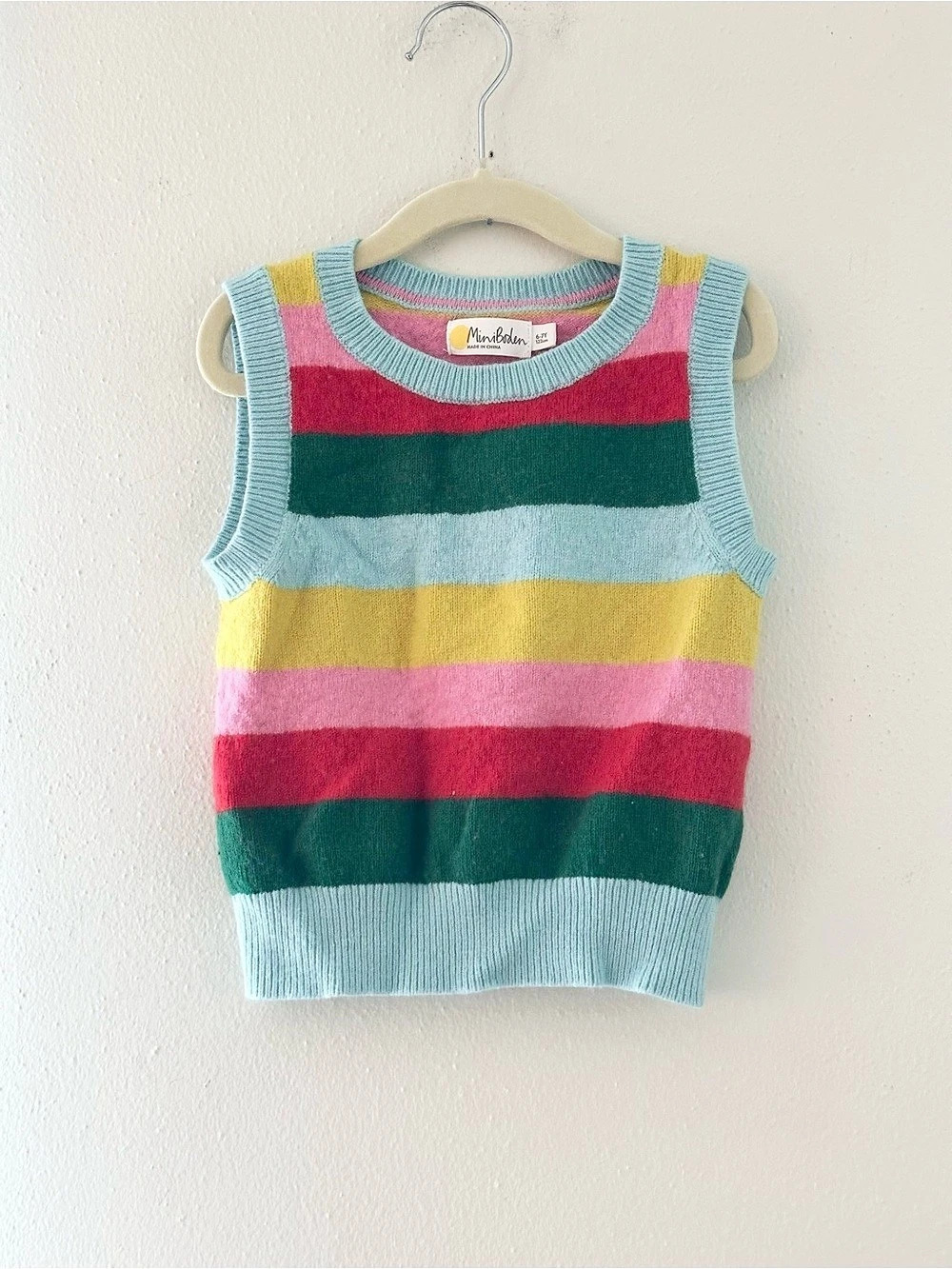 Mini Boden Striped Sweater Vest